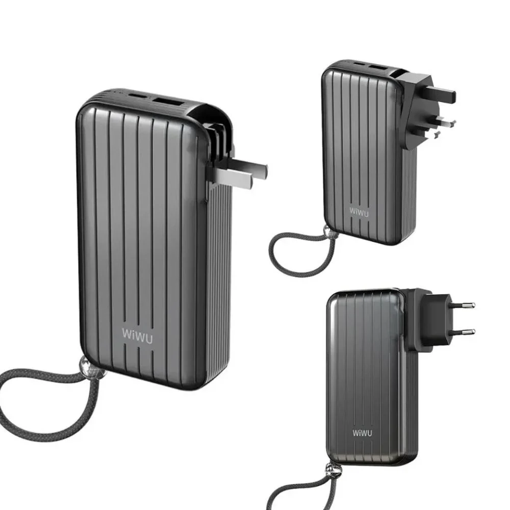 باور بانك WiWU Trunk بسعة 10000mAh بمقابس عالمية ومناسب للسفر في كل الدول